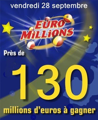  ... sur facebook vote sur wikio tags EUROMILLION EUROMILLIONs tirage